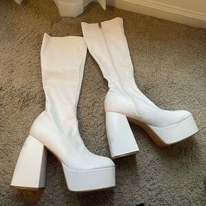 White gogo boots - Dolls Kill size 9